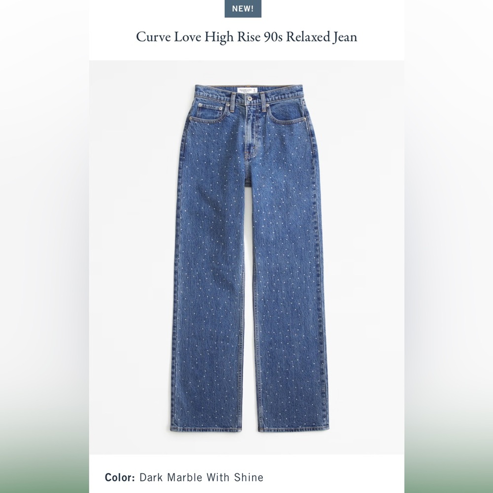 Abercrombie Curve Love High Rise 90s Relaxed Jean “Dark Marble with Shine”